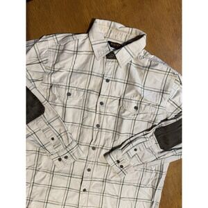 Ridgecut Toughwear Plaid Work Shirt Men's Large Reinforced Elbows Heavy Cotton